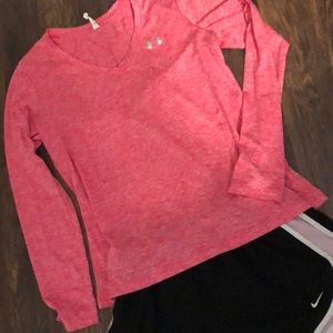 Pink UnderArmour Long Sleeve Top